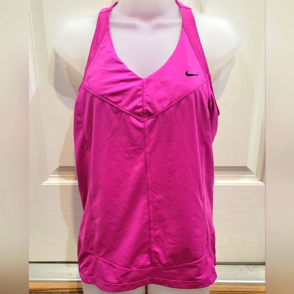 Nike Womens Dri-Fit Purple Pink ‎ Workout Gym Sleeveless Top Tank Size Medium